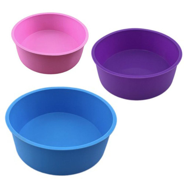 Silikonform för Bakning av Kakor, Rund, BPA-fri, för Kakan 3pcs
