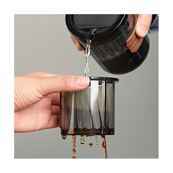 Kaffebrenner med permanent filter, gjenbrukbar filter i rustfritt stål, stabelbar design
