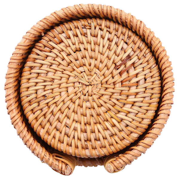 18 stk./drikkeunderlagssæt Kung Fu tetilbehør runde bordplader bordmåtte skålmåtte rattan