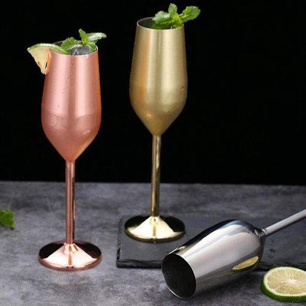 Vinglas i rostfritt stål, champagneglas, cocktailglas, metallvinglas, bar, oförstörbart vinglas