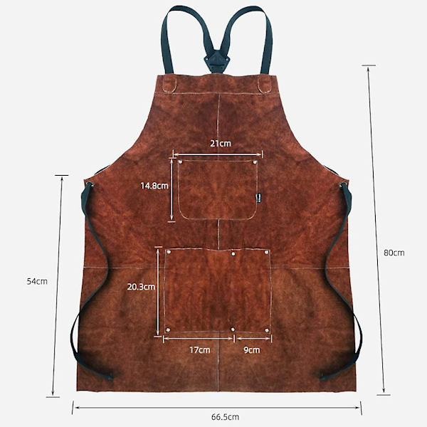 Utomhus Camping BBQ Förkläde Tjockt Läder Unisex Hem Arbetskläder