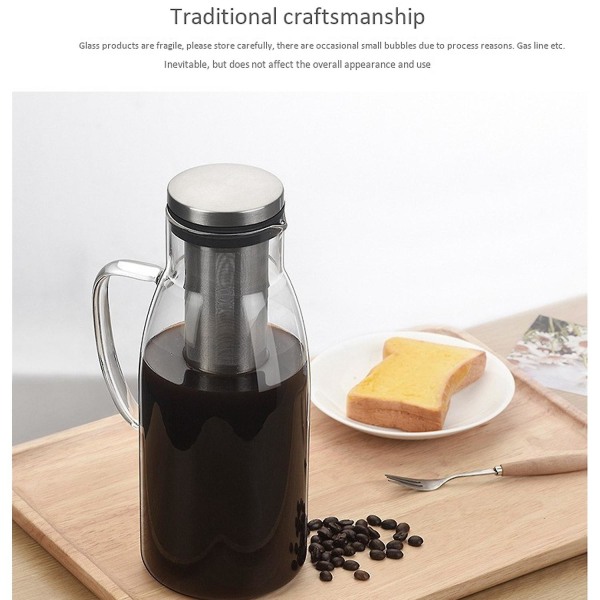 Kaldbrygget Kaffemaker, Istekanne med Lopp og Gradering, Bruk Filterkaffe, 1,5 L