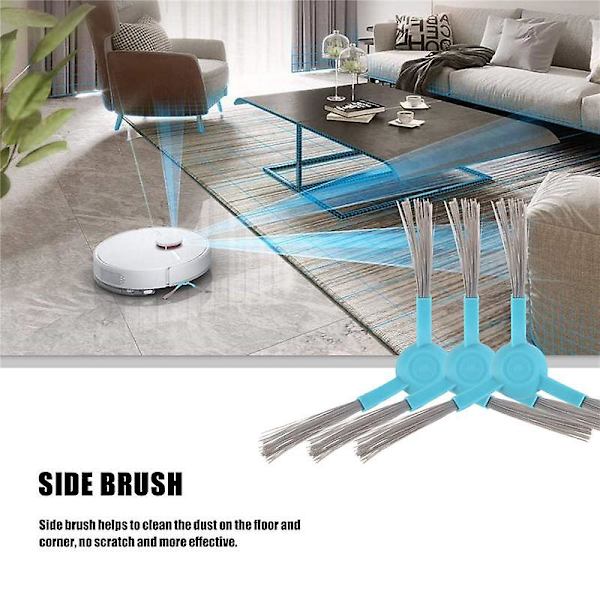 Conga 34090 5090 Robotstøvsuger Reservedeler Tilbehør Børster Robot Sidebørste, 6stk