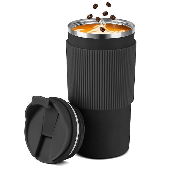 Termoskop, 500ml Kaffeekop, Rustfrit Stål Rejsekop, Dobbelt Vægs Isoleret, Bil Kaffeekop