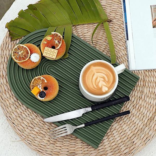 Träskärbräda Brick Handgjord Dessertplatta Kaktårtbord-L