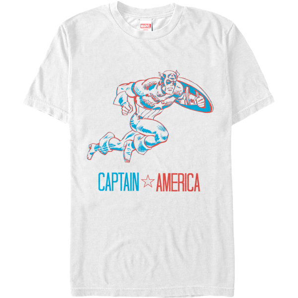 3-D Captain America T-skjorte Ny L