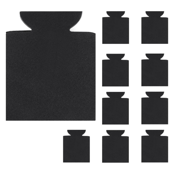 10 st Neoprene Ölburkskylare Dryckeskopp Flaska Ärm Isolator Wrap Lock Ny Svart