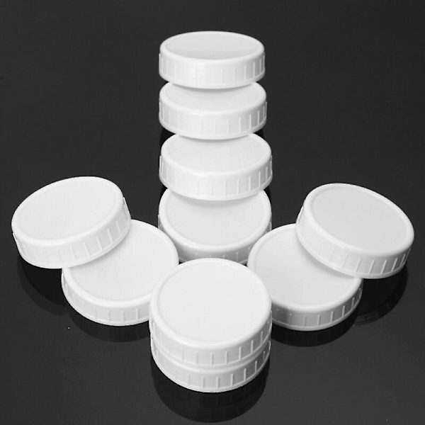 20 stk plastlokk med ribbe for 70 mm/86 mm standard vanlige munn syltetøyglass