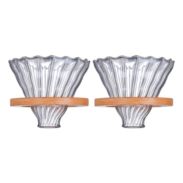 2 st träkaffefilter, återanvändbara, V60-stil, glaskaffefilter, återanvändbart kaffefilter