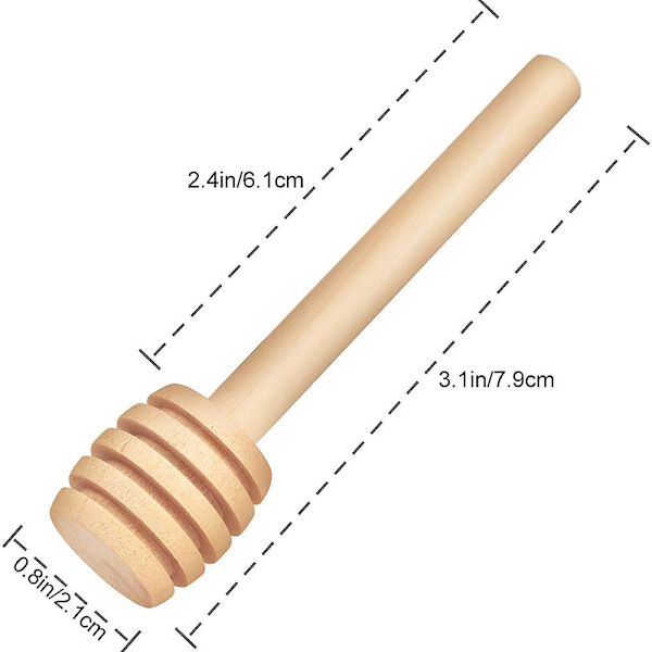 100 Pakk med Mini 3 Tommer Trehonning-Dippepinner, Individuelt Innpakket, Servering for Honningkrukke, Drypp Honning, Bryllupsgave