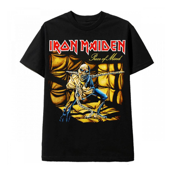 Vintage Rock Black T-shirt Iron Maiden Piece Of Mind M