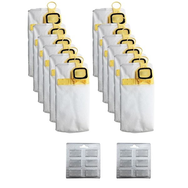 12-pack Dammsugarpåsar med hög effektivitet för Vorwerk Vk140 Vk150 -140 Dammsugare