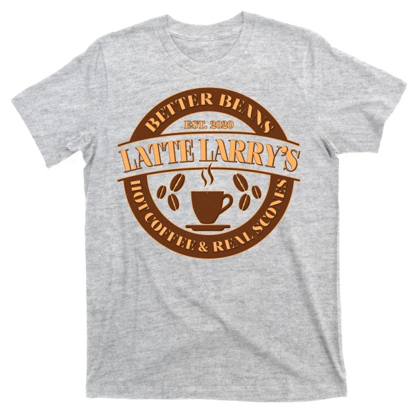 Latte Larry's Better Beans Varmt Kaffe & Ekte Scones Emblem T-skjorte XL