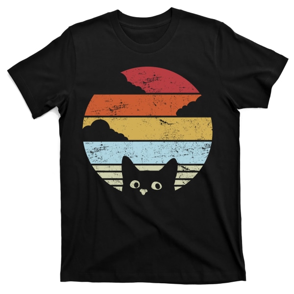 Vintage Sunset Cat T-shirt M