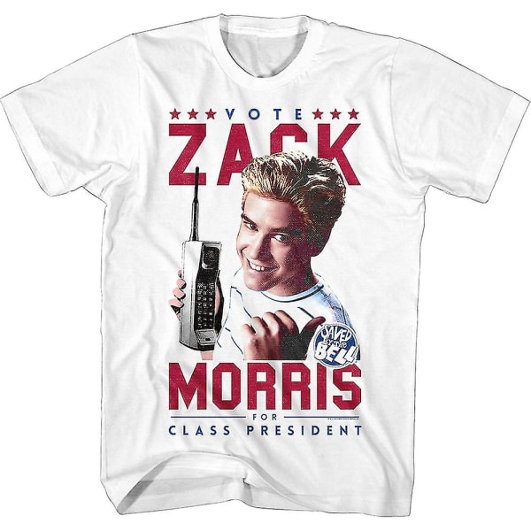 Zack Morris For Class President Saved By The Bell T-Shirt L