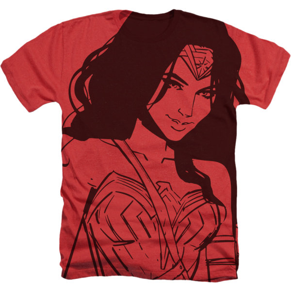 Stor Trykt Wonder Woman T-Shirt Ny XXL