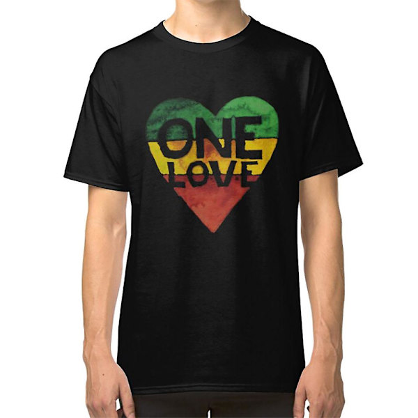 One Love Music Rasta Reggae Hjerte Freds Rødder T-shirt XL