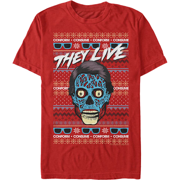 Falsk Grim Jultrøje De Lever T-Shirt XL