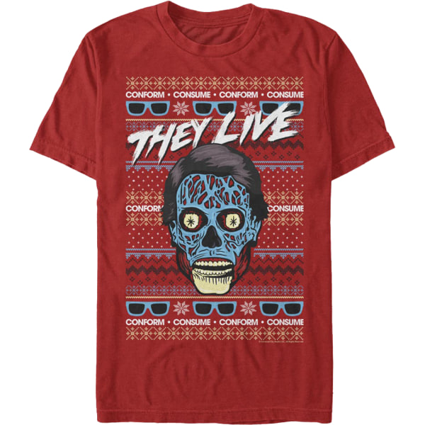 Falsk Grim Jultrøje De Lever T-Shirt XXXL