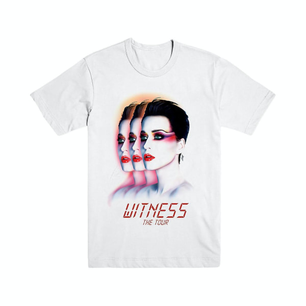 Katy Perry Tour Triptych Hvit Dateback T-skjorte L