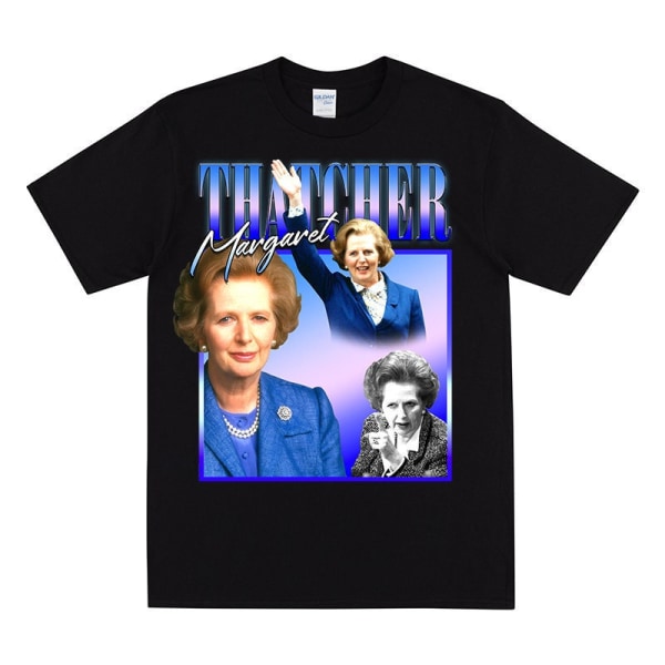 MARGARET THATCHER Homage T-shirt Black L