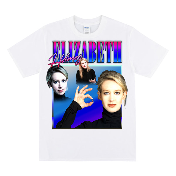 ELIZABETH HOLMES Graafinen T-paita White XL