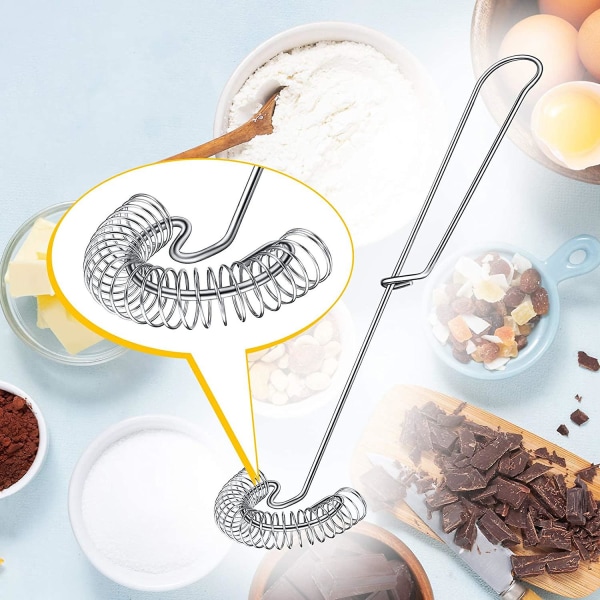 2 st äggvispar Små äggvispar Rostfritt stål Äggvisp Platt spiral Äggvisp