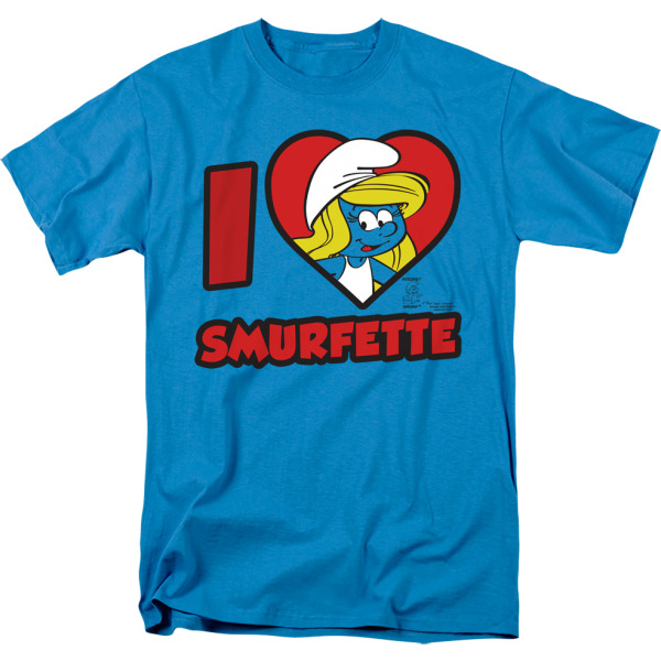 Jeg elsker Smurfette Smølfer T-shirt M