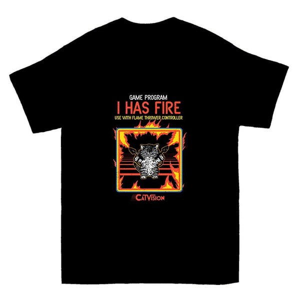 I Has Fire T-shirt XXL