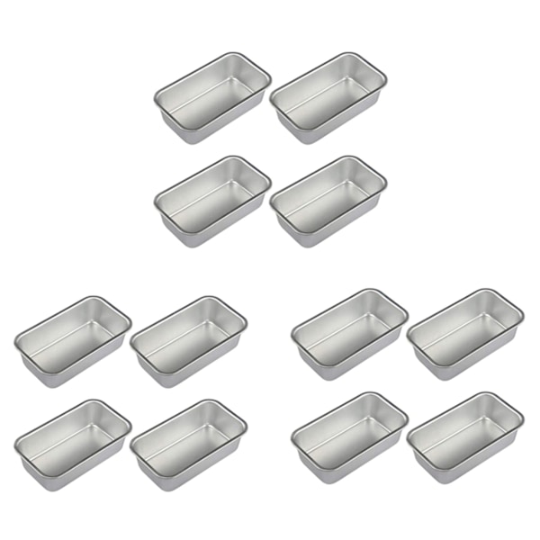 12Pcs Aluminum Alloy Bread Tin Rectangular Non-stick Bread Mold Bread Pan Baking Tools Kitchen