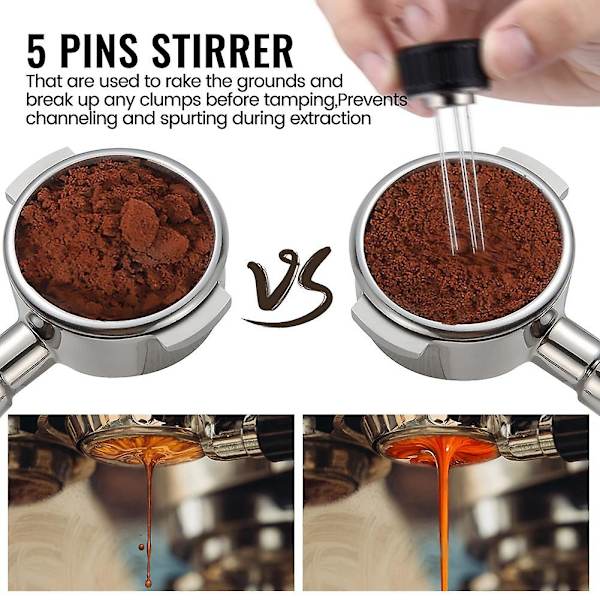 2 i 1 53,3 mm Espresso-krus & Kaffeekrus med omrører, Espresso-presse i rustfritt stål