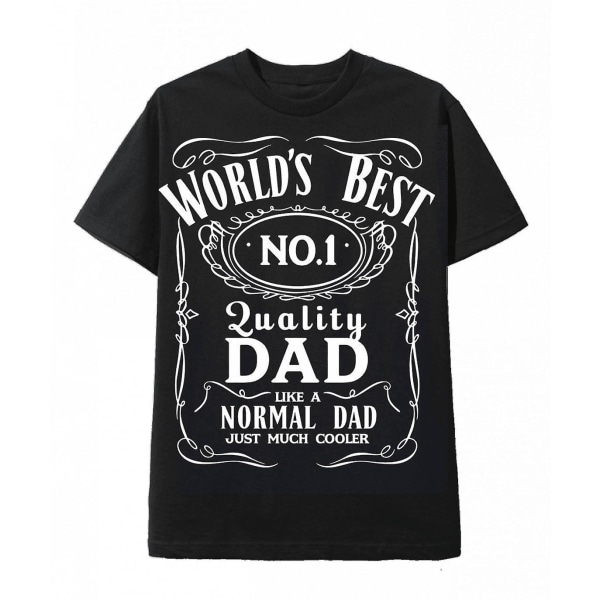 Pappa T-tröja Svart T-tröja Världens bästa pappa M