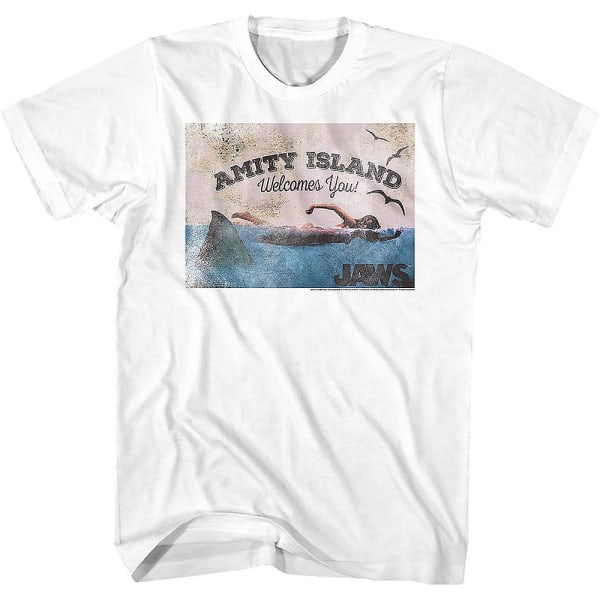 Velkommen til Amity Island Postkort Jaws T-shirt L