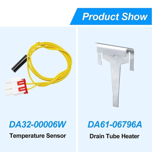 Da61-06796a klipp for avløpsfordamper, avfrostingsavløpsklipp Ap5579885, med avfrostingstemperatursensor Da32-0