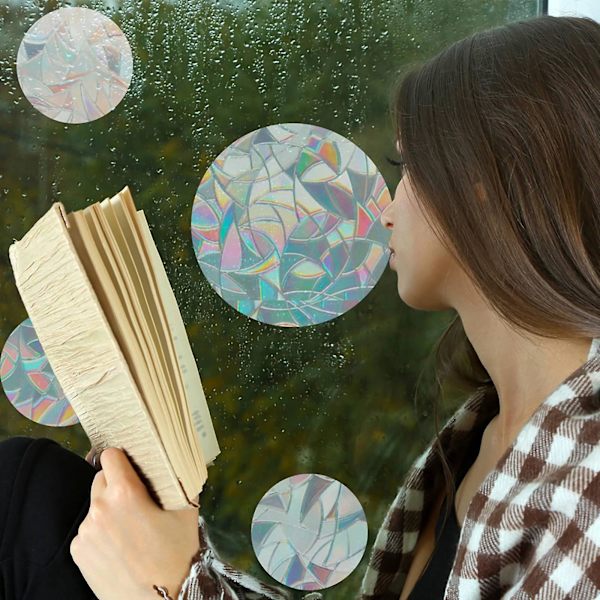 24 st Refraktionsstickers med Regnbågeeffekt Dekorativa Glas Heminredning