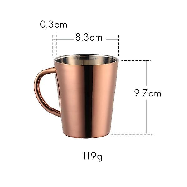 300ml Rustfrit Stål Kaffe Kop med Bærbar Håndtag - Rosenguld