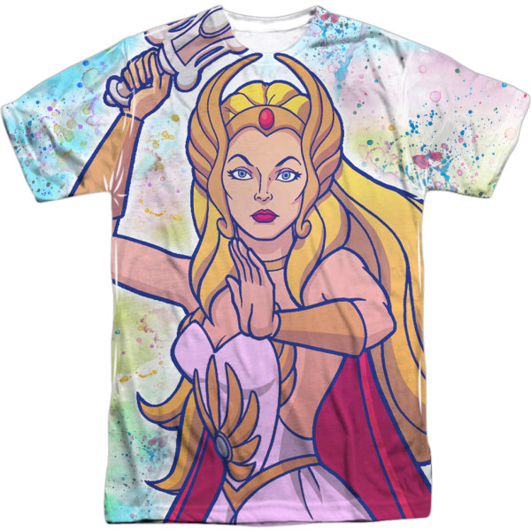 Malet-Splatteret She-Ra Masters of the Universe T-shirt L