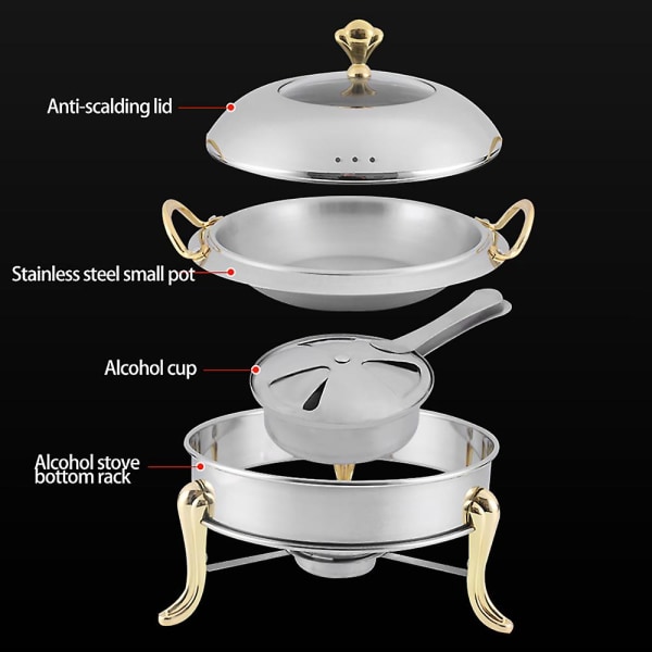 1st Mini Hot Pot Grythållare Rostfritt Stål Hot Pot Set Härdat glaslock Hot Pot Buffet Pan f