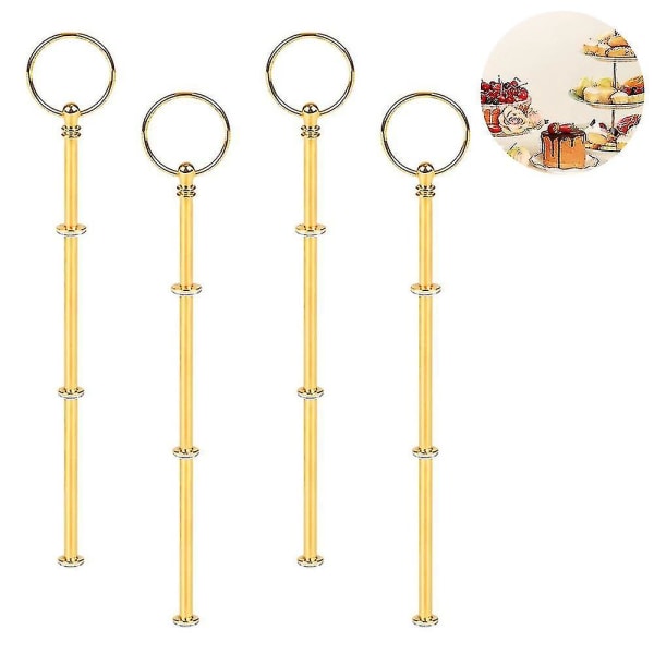 4 Sæt 3-lags Kage Stativ Hardware, Lagdelt Bakke Hardware 3-lags Kage Stativ Beslag Hardware
