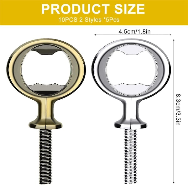 10 stk Flaskeåpner Blanke DIY Ølflaskeåpner Rustfritt Stål Flat Flaskeåpner Plug-in Kit Bee