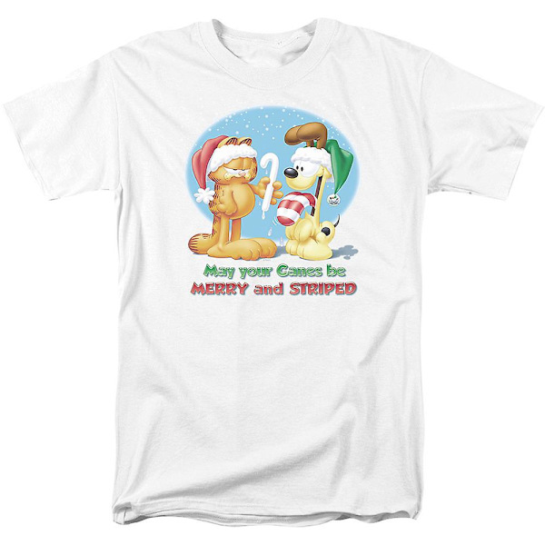 Iloinen ja raidallinen Garfield-T-paita XXXL