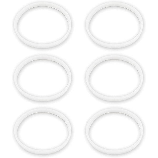 6-pack Gummipackningar Ersättningstätning Vita O-ringar för Ninja Juicer Blender Cup Ersättningsdelar