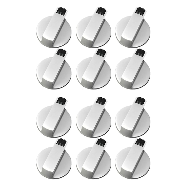 Komfurknapper, Ovnknapper 12 stk., Zink Legering 6mm Universal Sølv Gaskomfur Kontrol Knapakke