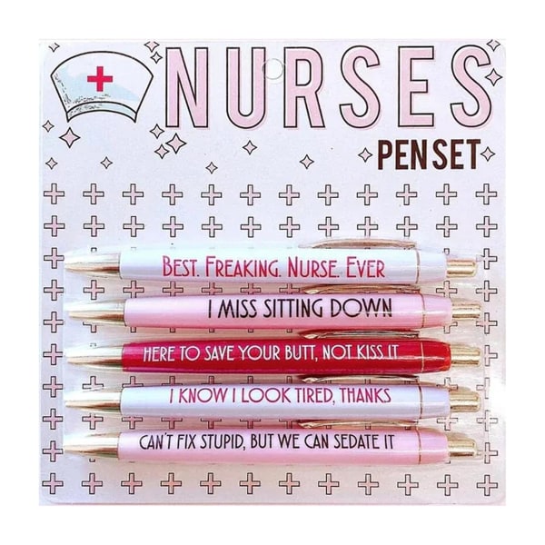 5 st Funny Nurses Pens Set Smidig skrift Delikat designpenna för alla hjärtans dag present Suit