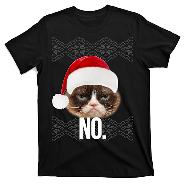 Rolig Katt NO Meme Fult Jultröja T-shirt XXL