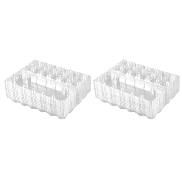 48 stk Plast Eggkasser Bulk Transparent Egg Holdere For Hjem Ranch Kylling Farm Virksomhet