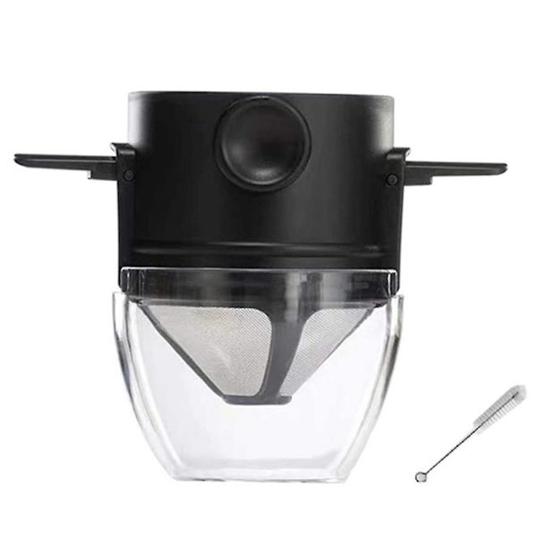 Häll över kaffefilter Bärbar Rostfritt Stål Återanvändbar Kaffebryggare Mini Vikbar Papperslös 1
