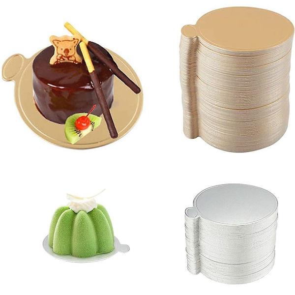 200 st Mini Runda Kakunderlägg, Mousseunderlägg, Kak-/Dessertpappersplattor, Bröllopskakans Visningsplattor