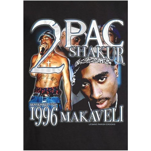 Vintage Tee Svart T-shirt Retro 90S Tupac Shakur M