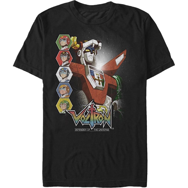 Retro Piloter og Robot Voltron T-skjorte M